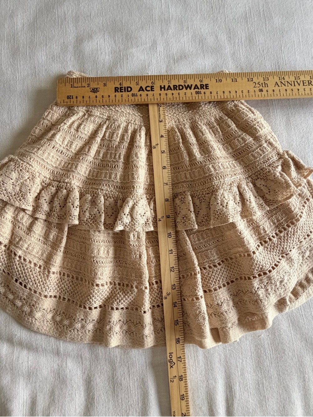 Aerie Skirt Womens XS Crochet Lace Ruffle Tiered Mini Lined Boho Cottagecore - Picture 4 of 8